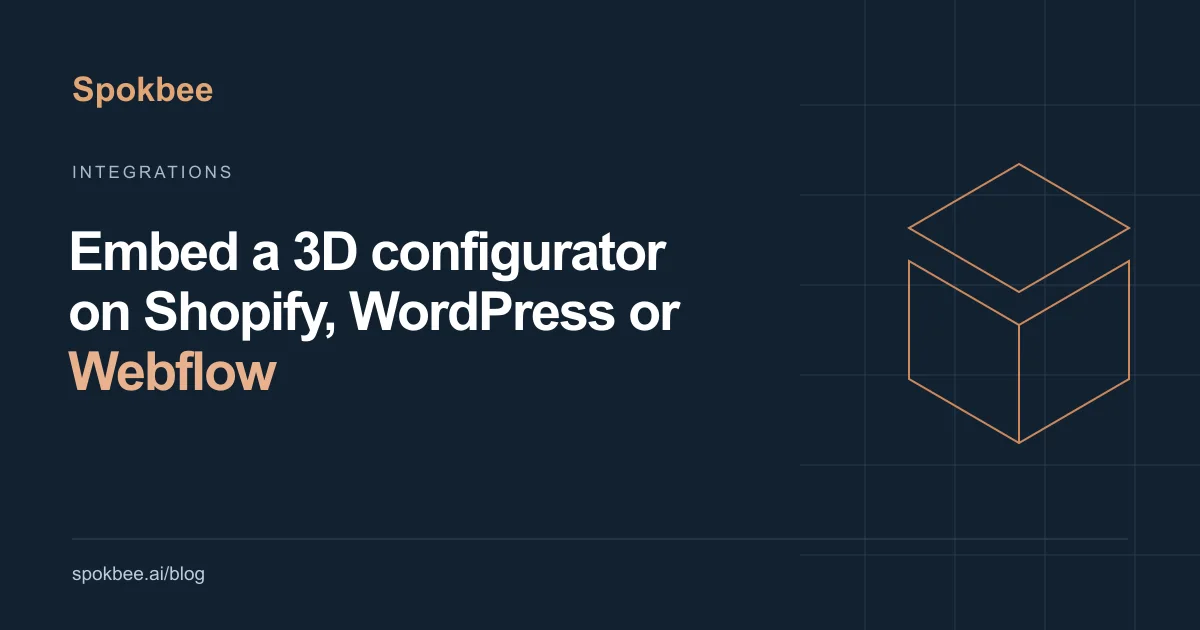 Embed a 3D configurator on Shopify, WordPress or Webflow